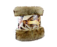 Gözze Plaid Aspect Fourrure élégant, Polyester, Renard, 150 x 200 cm