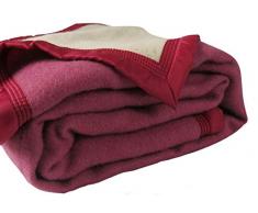 Couverture hiver Luxe - 100% pure laine vierge - OURSON - Pivoine L25/Ecru A1 - 240 x 260
