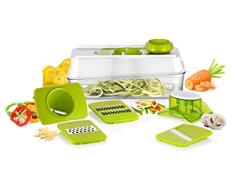 YOKO DESIGN 1464 Mandoline 5 en 1, Plastique, Vert, 27,5 x 11 x 10,5 cm
