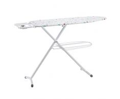 AmazonBasics Planche à repasser avec tablette et repose-fer de style H Blanc 124 x 38 cm Grand modèle