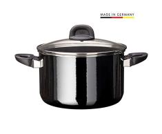 Silit Modesto Line Faitout haut 24 cm, couvercle en verre, marmite Ã viande 6,4 L, cÃ©ramique fonctionnelle Silargan, casserole Ã induction, noir
