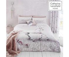 Catherine Lansfield Enchanted Unicorn Facile dentretien Housse de Couette Rose, Rose, King