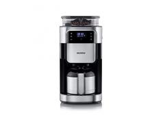 Severin KA 4814 Cafetière avec Moulin et Carafe Thermo-1000 W 1 L Inox Brossé Noir