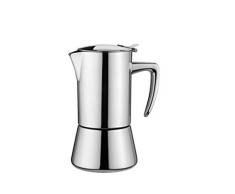 KAUFGUT 121902 Miss Diamond Cafetière à 4 tasses en acier inoxydable Multicolore
