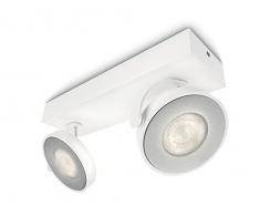 Philips 5317031p0 myLiving Spot Clockwork warmglow 1 ampoule, 500 lm, métal, 4,5 W, intégré, blanc, 11 x 11 x 9 cm, Métal, WeiÃ, Integriert 4.5 wattsW 230 voltsV