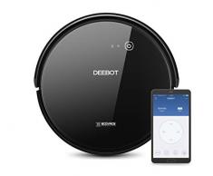 ECOVACS Robotics DEEBOT 600 â Robot nettoyeur de sols avec nettoyage systÃ©matique, puissance daspiration maximale, pour sols durs et tapis et moquettes minces, noir