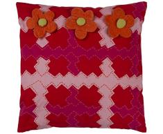 Thedecofactory 404081 Coussin, Polyester, Rouge, 40 x 40 x 3 cm