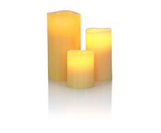 Liown Bougie LED en cire à piles taille L bienenwachs