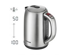 CONCEPT Ã©lectromÃ©nager RK3180 Bouilloire SINFONIA, temperature reglable, inox, 1,7 l, 2200 W, filtre anticalcaire, Keep warm, design Ã©lÃ©gant