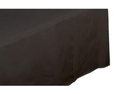 Nuit de France 330872 Drap Plat 57 Fils Finition Recouvrement Coton Anthracite 290 x 180 x 0,5 cm