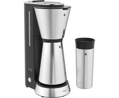 WMF Cuisine Minis Aroma Cafetière Filtre (avec verseuse isotherme (750 ml) et to Go Gobelet isotherme (350 ml), Minuteur 24 heures, design compact, Peu encombrant, Cromargan),Argent