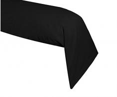 Lovely Casa T34820015 Alicia Taie de Traversin Coton Noir 185 x 45 cm