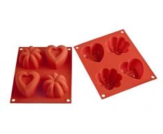Silikomart 26.002.01.0065 Hsf 02 Happy Love Moule ThÃ¨me Amour Silicone Rouge 3,5 x 16 x 19,5 cm