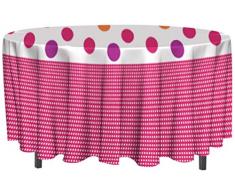 Soleil docre Popgun Nappe Toile cirée Ronde D. 160 cm POPGUM Rose, PVC, 160x160 cm