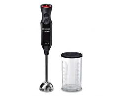 Bosch MS6CB6110 ErgoMixx Mixeur plongeant (puissance puissante, pied mixeur en acier inoxydable, fonction turbo, hachoir et mixeur avec couvercle, 1000 W), argent/noir