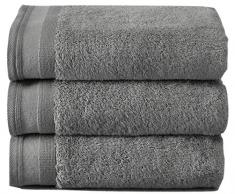 De Witte Lietaer 171249 Contessa Luxe Lot de 3 Serviettes de bain Gris Coton 50 x 100 cm