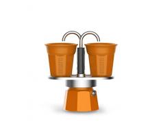 Bialetti Mini Express Color Set CafetiÃ¨re 2 tasses + 2 verres Aluminium Arancione