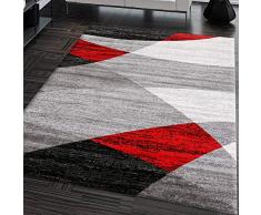 VIMODA Moderne Salon Tapis GÃ©omÃ©trique Motif MouchetÃ© Marron Beige - Ãko Tex CertifiÃ© - Rouge, 120cm x 170cm