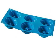 Silikomart 26.158.40.0063 SF158 Moule Forme Vertigo 6 Cavités Silicone Bleu Sarcelle