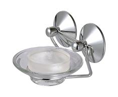 MSV 140319 Porte Savon Rond supers ventouses, MÃ©tal ChromÃ©/PVC