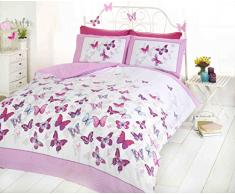 Art Parure de lit Motif Papillon Parure de lit, Rose, King Size