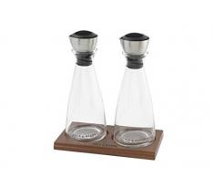 Cole & Mason CH103588 Coffret HUILIER ET VINAIGRIER DOSEURS Flow Select, Verre, Transparent