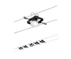 Paulmann 94290 Seilsytem Mac II carrÃ© max. 5x10Â watts suspendue Noir mat lampe sur cÃ¢ble MÃ©tal, plastique Ã©clairage GU5,3, 5 Spots