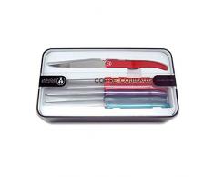 Laguiole Ãvolution® - Coffret de 6 couteaux à steak en acier inoxydable - Manche en ABS couleurs panachées multicolores - Set de couverts de table