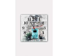 Bonamaison Horloge Murale en MDF, Multicolore, 30 x 30 cm