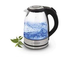 Esperanza EKK012 Yosemite Bouilloire Ã©lectrique en verre avec LED ArgentÃ©/noir 1,7 l