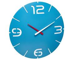 TFA-Dostmann 60.3536.14 Contour Horloge Murale Radio-pilotÃ©e en Plastique Bleu Ciel/Blanc Ã 350 x (H) 35 mm