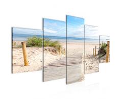 Tableau decoration murale Plage de la mer - XXL Impression sur Toile Salon Appartment 5 Parties - prÃªt Ã accrocher - 607353b