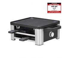 WMF Lono Raclette Grill avec poêlons et poussoirs, raclette 4 personnes, 870 W, acier inoxydable mat