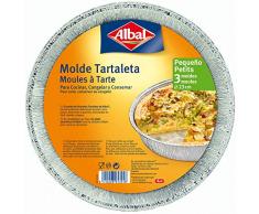 Albal Moule à tarte rond en aluminium 23 cm Jetable Spécial pâtisserie et dessert 3 moules