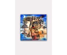 Bonamaison Horloge Murale en MDF, Multicolore, 30 x 30 cm