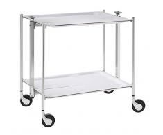 Platex Textable 500250001 Table Roulante 2 Ãtages Blanc ChromÃ©