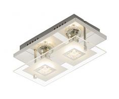 Briloner Leuchten 3195-028 plafonnier, Spots, Lampe Salon, Applique LED, orientable, Métal, GU10, 3 W, Chrome, 24 x 12 x 9 cm