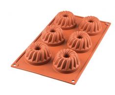 silikomart 193193 Moule 6 minis kougelhopfs Classic, Silicone, Terra Cotta, 30 x 17 x 3,5 cm
