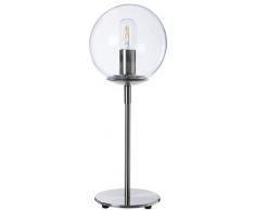 Lampe à poser Globus, lampe décorative métal/verre, 15 W, argent, ø 19 x H 52 cm