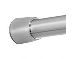 iDesign tringle extensible pour rideau de douche, grande barre de douche en acier inoxydable, tringle rideau douche sans perçage pour douche ou baignoire, argenté mat