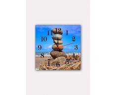 Bonamaison Horloge Murale en MDF, Multicolore, 30 x 30 cm