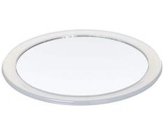 MSV 141403 Miroir Grossissant avec Ventouse MÃ©tal Blanc 15 x 15 x 3 cm