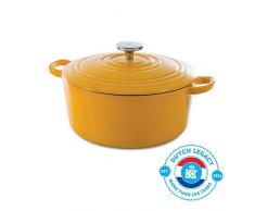 BK Cookware H6075.528 Nature Cocotte en Fonte ÃmaillÃ©e avec Couvercle 28 cm, Dutch Oven, Casserole Induction Ronde 6.7 litres, Tous Feux, Jaune EnsoleillÃ©
