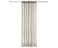HomeMaison Voilage Ã Fines Rayures TissÃ©es, Polyester, Gris, 240x140 cm