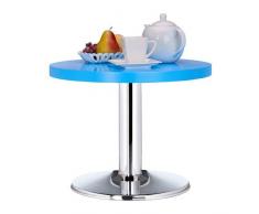 Relaxdays 10021919_45 Guéridon rond, petite basse, table enfant métal déco coloré, bleu, Bois dense, 50 x 50 x 41 cm
