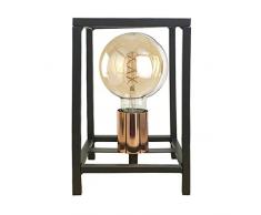 ONLI -Lampe de table style urbain Floki en mÃ©tal noir avec support de lampoule couleur cuivre