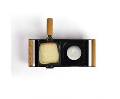 LIVOO MEN382N Raclette à la Bougie pour 2 Personnes, Fromage Fondu en 5 Minutes | Fonctionne sans Ãlectricité, Facile à Transporter | 2 Caquelons à Revêtement Antiadhésif + 2 Spatules en Bois Inclus