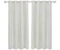 Deconovo Rideau occultant Ã Åillets en Polyester Blanc 175 x 140 cm