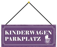 Schatzmix ParkTPLATZ Plaque décorative en métal pour Poussette Motif Sign avec Cordon Multicolore 27 x 10 cm