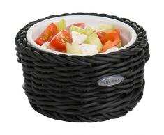 Westmark Saleen 2100204160Â Petit Panier Rond avec Bol en Porcelaine Beige, Noir, Ã 11 cm
